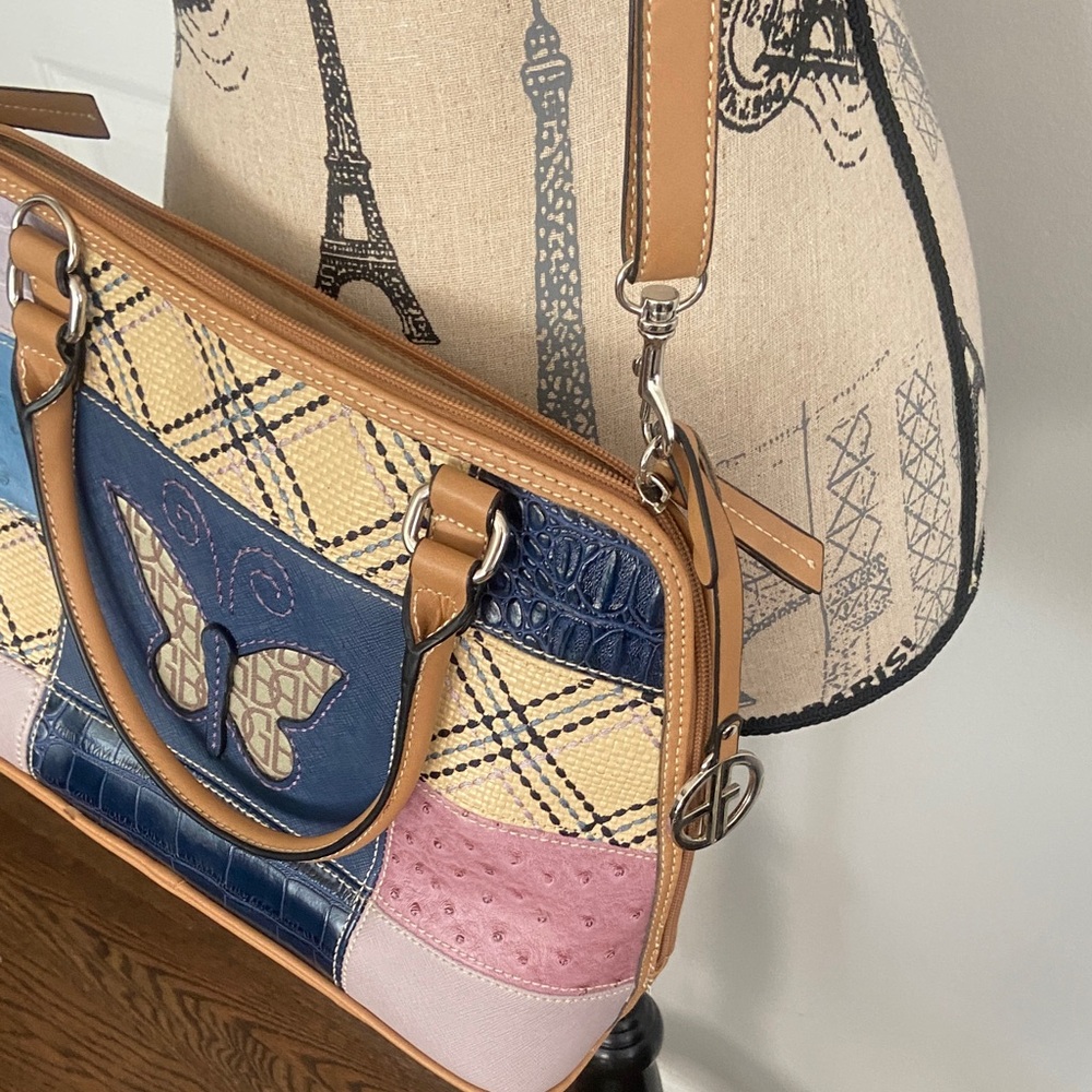 Giani Bernini Eucbutterfly Patchwork Dome Satchel… - image 7